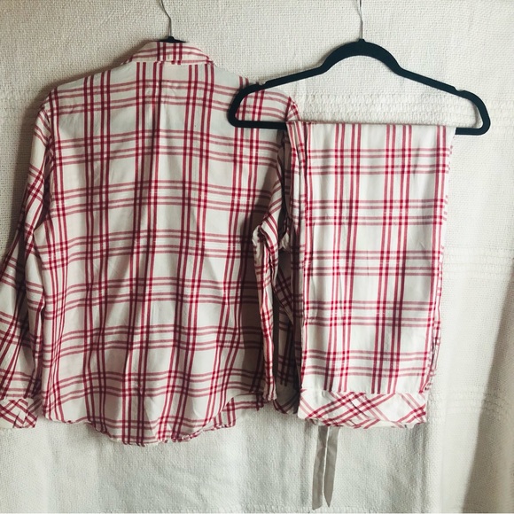 Victoria’s Secret flannel pj set. Red and white plaid design - Picture 4 of 7